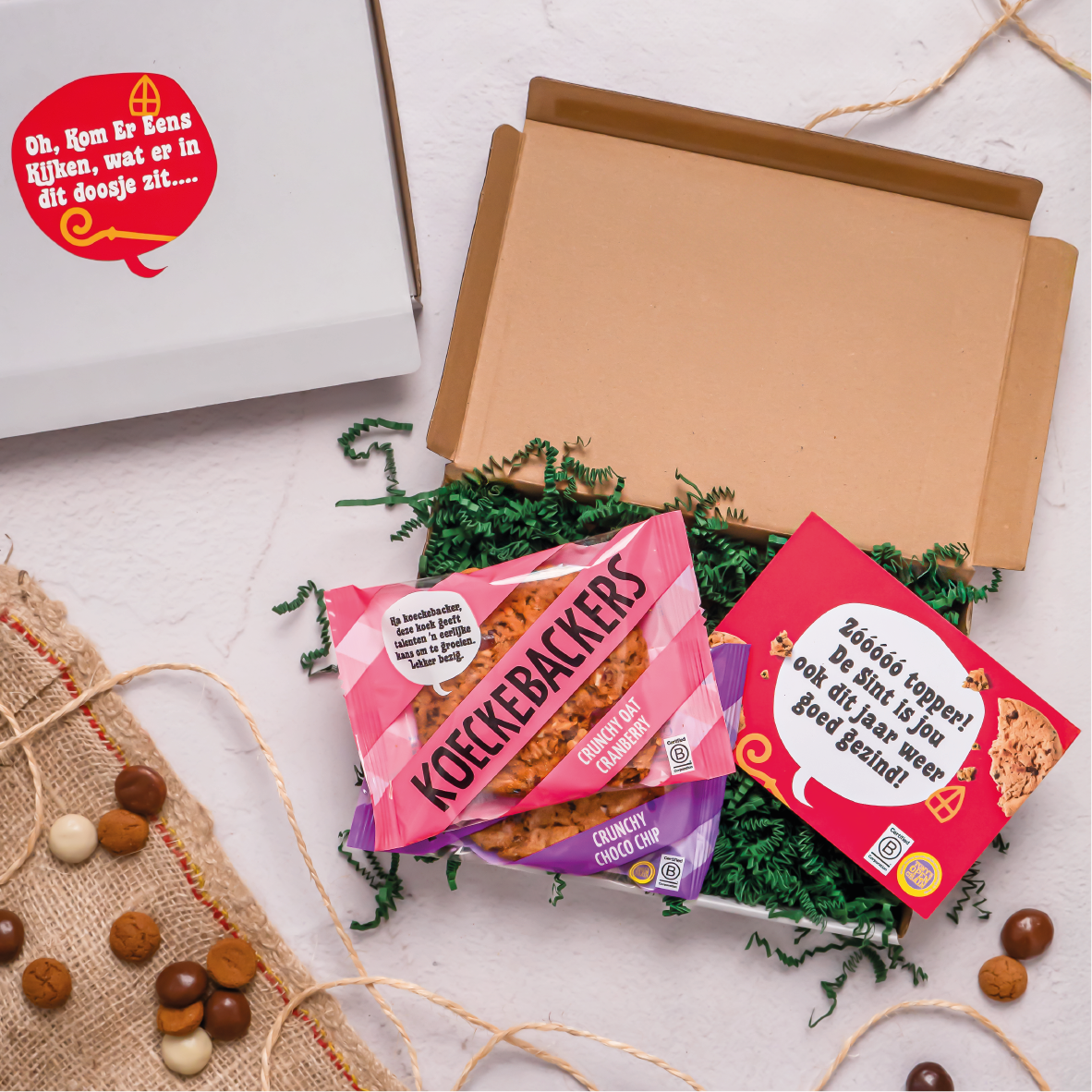 Brievenbus Sint Cadeau: 2 Grote Koeken